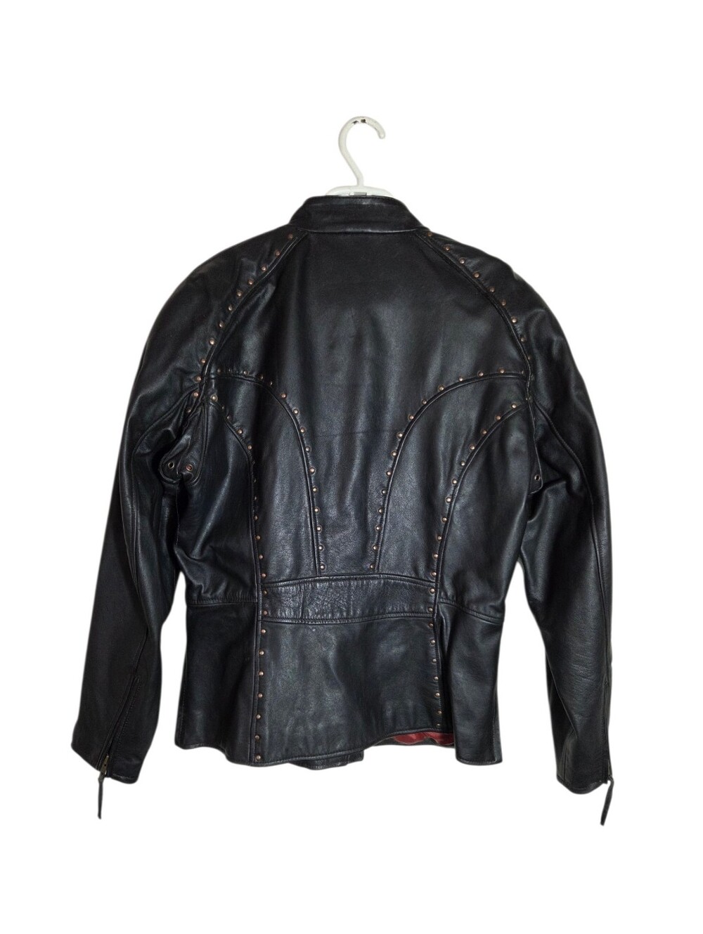 Vintage Harley-Davidson Women's Black Leather Motorcycle Jacket Studded Biker - Picture 3 of 4